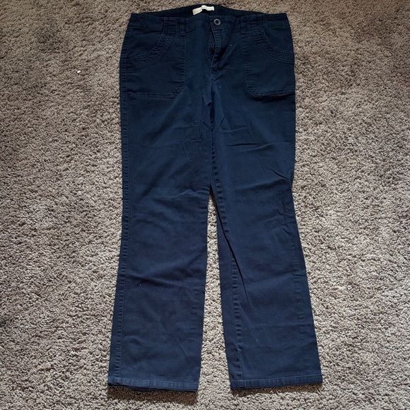 Gloria Vanderbilt Dark Blue Straight Leg Khaki - Picture 1 of 6